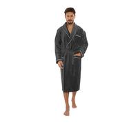 FOREX Lingerie - Peignoir pour homme en éponge, doux et de haute qualité, 100% Coton (XL, Gris)