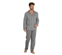 FOREX Lingerie Pyjama Haut de Gamme pour Homme à Manches Longues en 100% Coton, Gris, XXL