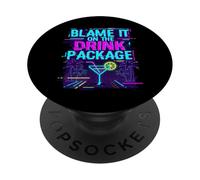 Forfait « Blame It on The Drink Cruise » Retro Glitch PopSockets PopGrip Adhésif