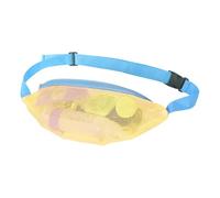 Forfait en MASH - Sac de Plage à bandoulière réglable, Paquet Respirant léger | Matériau en Maille Durable et Fermeture à glissière sécurisée, idéal pour la Collecte, Le n, Ruban Bleu Jaune,
