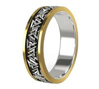 ForFox Bague Viking Valknut Triangles en Argent Sterling 925 Anneau de Bande 5mm Bicolore Bijoux Nordique pour Homme et Femme Taille 54