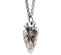 ForFox Collier pendentif pointe de flèche en argent sterling 925 collier oeil d'horus égyptien doré pour hommes femmes 60cm chaîne