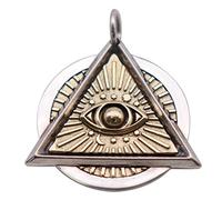 ForFox Pendentif œil de la providence qui voit tout en argent sterling 925 pendentif oeil de dieu maçonnique illuminati sans devise pour homme femme bicolore