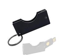 Forgaemax Étui de protection pour YubiKey 5/5C NFC - Boîte de sécurité pliable en aluminium avec anneau porte-clés (noir)