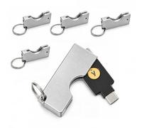Forgaemax Lot de 5 coques de protection en aluminium pour Yubico YubiKey 5 | Yubikey Case Étui de protection rotatif à 180° contre les rayures et l'usure Boîtier compact en métal pour USB-A/USB-C