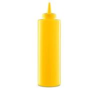 Forgast Distributeur de Sauce | Capacité 700 ML | Jaune | Bouteille Pressée en Plastique | Bouteille Pressée Professionnelle | Bouteille pour Sauces, Ketchup, Moutarde BBQ | Bouteille de Recharge