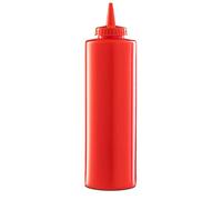 Forgast Distributeur de Sauce | Capacité 700 ML | Rouge | Bouteille Pressée en Plastique | Bouteille Pressée Professionnelle | Bouteille pour Sauces, Ketchup, Moutarde BBQ | Bouteille de Recharge