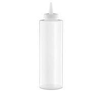Forgast Distributeur de Sauce | Capacité 700 ML | Transparent | Bouteille Pressée en Plastique | Bouteille Pressée Professionnelle | pour Sauces, Ketchup, Moutarde BBQ | Bouteille de Recharge