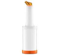 Forgast Distributeur de Serveur | Capacité 1 Litre | Bouteille en Plastique | Orange | Bouteille doseuse | Professionnel pour Sauce, vinaigre, Huile d'olive, Ketchup, Mayonnaise, Moutarde, BBQ