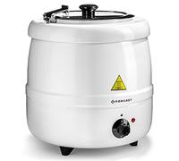 Forgast Marmite à soupe automatique | 10l | Blanc | Cocotte en acier inoxydable | Machine à cuire automatique | également idéale pour servir du vin chaud, du chili, du ragoût ou du curry
