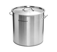 FORGAST Marmite Induction 9L avec Couvercle Faitout Inox Professionnel | Casserole Haute 25x18 cm Tous Feux Triple Fond Épais Ustensile Cuisine Lavable Lave-Vaisselle