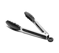 Forgast Pince à Servir en Acier Inoxydable | 23cm | Pince de Cuisine | Pince à Cuire | Pince à Rôtir, à Viande, Aliments | avec Pointes en Silicone pour Cuisiner, Griller, Servir au Buffet, à Barbecue