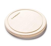 Forgast Planche à découper classique, planche de cuisine, ronde et épaisse, avec rainure, en bois de hêtre naturel, bois non traité, diamètre Ø 22 cm, ne passe pas au lave-vaisselle