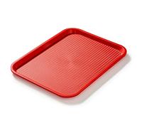 Forgast Plateau de Service 40x30cm Rouge Plastique Robuste | Idéal pour Restauration Rapide et Cantine, Bords Arrondis, Plateau Repas Facile à Nettoyer, Lavable au Lave-Vaisselle