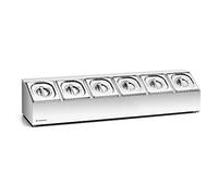 Forgast Récipient alimentaire en acier inoxydable | Norme 6xGN 1/6 | 6 Conteneurs inclus | pour la gastronomie et la restauration | Haute qualité | Pieds antidérapants | Dimensions 103x24,5x21,5 cm