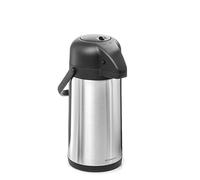 Forgast Thermos avec pompe | Acier inoxydable | Capacité 2,5 litres | Couvercle et poignée en plastique | Pratique à utiliser | pour boissons chaudes | Facile à nettoyer | Lavable au lave-vaisselle