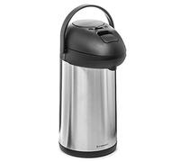 Forgast Thermos avec pompe | Acier inoxydable | Capacité 4 litres | Couvercle et poignée en plastique | Pratique à utiliser | pour boissons chaudes | Facile à nettoyer | Lavable au lave-vaisselle