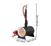 Forge à gaz Propane rond carré forgeron four de fusion 1/2/3 brûleur for couteau et outil en métal faisant le Kit de Forge à gaz(Oval-1Burner Open)