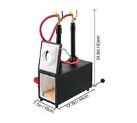 Forge à gaz Propane rond carré forgeron four de fusion 1/2/3 brûleur for couteau et outil en métal faisant le Kit de Forge à gaz(Square 2Burner 2Door)