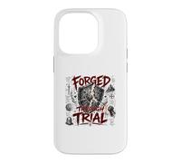 Forgé à Travers Le procès du Guerrier chrétien Armure Foi Coque pour iPhone 14 Pro