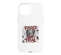 Forgé à Travers Le procès du Guerrier chrétien Armure Foi Coque pour iPhone 15