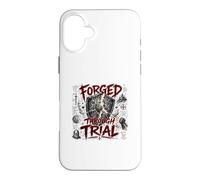 Forgé à Travers Le procès du Guerrier chrétien Armure Foi Coque pour iPhone 16 Plus