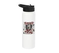 Forgé à travers le procès du guerrier chrétien armure foi Stainless Steel Insulated Water Bottle