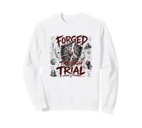 Forgé à Travers Le procès du Guerrier chrétien Armure Foi Sweatshirt