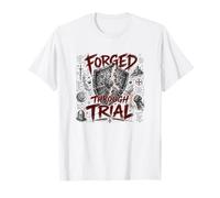 Forgé à Travers Le procès du Guerrier chrétien Armure Foi T-Shirt