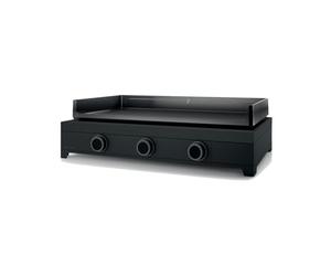 Forge Adour - Plancha Gaz 75 cm Acier Noir, Plaque de cuisson fonte émaillée anti-adhésive, plancha éco-conçue, 3 Brûleurs, 6000W, Plancha Gaz Intérieure et Extérieurs, 4-15 Convives, Garantie 15 Ans