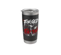 Forgé par la foi, croix chrétienne, prière guerrière Gobelet isotherme en acier inoxydable double paroi