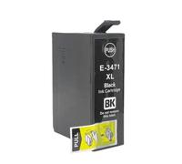 ForgeCore Cartouche d'encre 34XL T3471 T3472 T3473 T3474, Compatible avec Workforce Pro WF-3720 WF-3725 WF-3720DWF WF-3725DWF(BK 1PC)