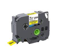 ForgeCore Ruban d'étiquettes laminé 18mm, Noir sur Jaune Fluorescent C41, Compatible avec l'étiqueteuse C41