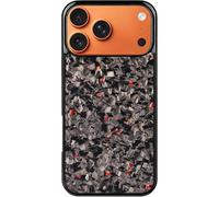 Forged Carbon Fiber Phone Case for iPhone 17 Pro Max, olor Clash Design, Glass Hard, All-Inclusive Shockproof Magnetic Wireless Charging Anti-Fall Protective Phone Case for MagSafe (12 Pro Max,Red)