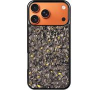 Forged Carbon Fiber Phone Case for iPhone 17 Pro Max, olor Clash Design, Glass Hard, All-Inclusive Shockproof Magnetic Wireless Charging Anti-Fall Protective Phone Case for MagSafe (16 Pro,Gold)
