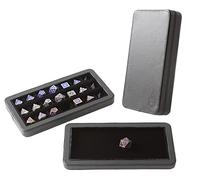 Forged Dice Co. Reliquary Étui à dés divisés standard avec plateau à dés polyédriques - 21 chambres doublées de feutre - Fermeture magnétique - Boîte de rangement pour dés en métal - Noir