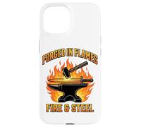 Forged in Flames Marteau à Enclume Forgé dans Les Flammes Cadeau Coque pour iPhone 15
