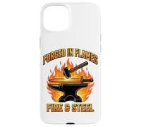 Forged in Flames Marteau à Enclume Forgé dans Les Flammes Cadeau Coque pour iPhone 15 Plus