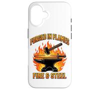 Forged in Flames Marteau à Enclume Forgé dans Les Flammes Cadeau Coque pour iPhone 16