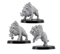 Forged Path Miniatures Wild Boars Set - 3 Miniatures de Sanglier Sauvage pour RPG de table | Modèles d'animaux fantastiques à l'échelle 32 mm | RPG de style DND, jeux de style Pathfinder, jeux de
