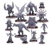Forged Terrain DND Monster Starter Set - 13 monstres fantastiques classiques pour RPG de table | Échelle de 28 mm | Compatible avec 32 mm | Figurines épiques sous licence | Figurines en résine non