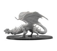 Forged Terrain Epic Miniatures Dragon en cristal crachant de feu - 1 dragon miniature pour RPG de table | Monstre fantastique à l'échelle de 28 mm | RPG de style DND, jeux de style Pathfinder, jeux de