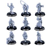 Forged Terrain Halfling Figurines - 9 figurines fantastiques PNJ 28 mm et personnages jouables | DnD, jeu de rôle sur table