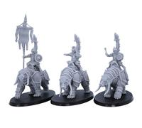 Forged Terrain Kriznhev Bear Rider Command Group | Miniatures à l'échelle 32 mm | Kyoushuneko Wargaming | RPG de table fantastique | Bases de 75 mm x 42 mm