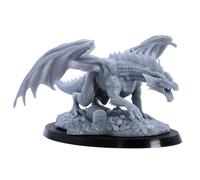 Forged Terrain Young Red Dragon - Figurine monstre DnD classique | Base de 90 x 52 mm | Miniatures épiques | Figurine en résine non peinte pour RPG et jeux de guerre