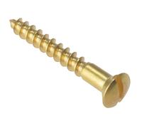 Forgefix Bois Vis Encochée Bombée Tête St.Laiton Massif 1.1.3cm X 8 Boite 200