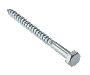 Forgefix Lot de 10 vis Tire-Fond à tête hexagonale à Filetage Unique ZP M8 x 150 mm
