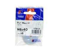 Forgefix Rondelles plates ZP M6 x 40 mm ForgePack 6, plaqué zinc brillant pour une meilleure résistance à la corrosion