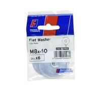 Forgefix Rondelles plates ZP M8 x 40 mm ForgePack 6, plaqué zinc brillant pour une meilleure résistance à la corrosion