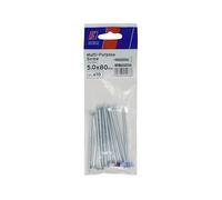 Forgefix Vis Pozi multi-usages CSK ST ZP 5,0 x 80 mm ForgePack 10, utilisées dans tous les métiers, y compris la menuiserie, l'électricité et la plomberie